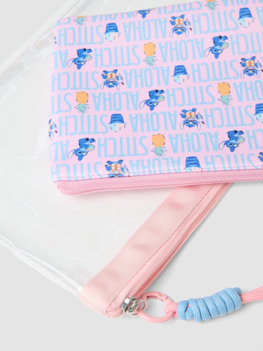 Transparent pink beauty case with Stitch print_2