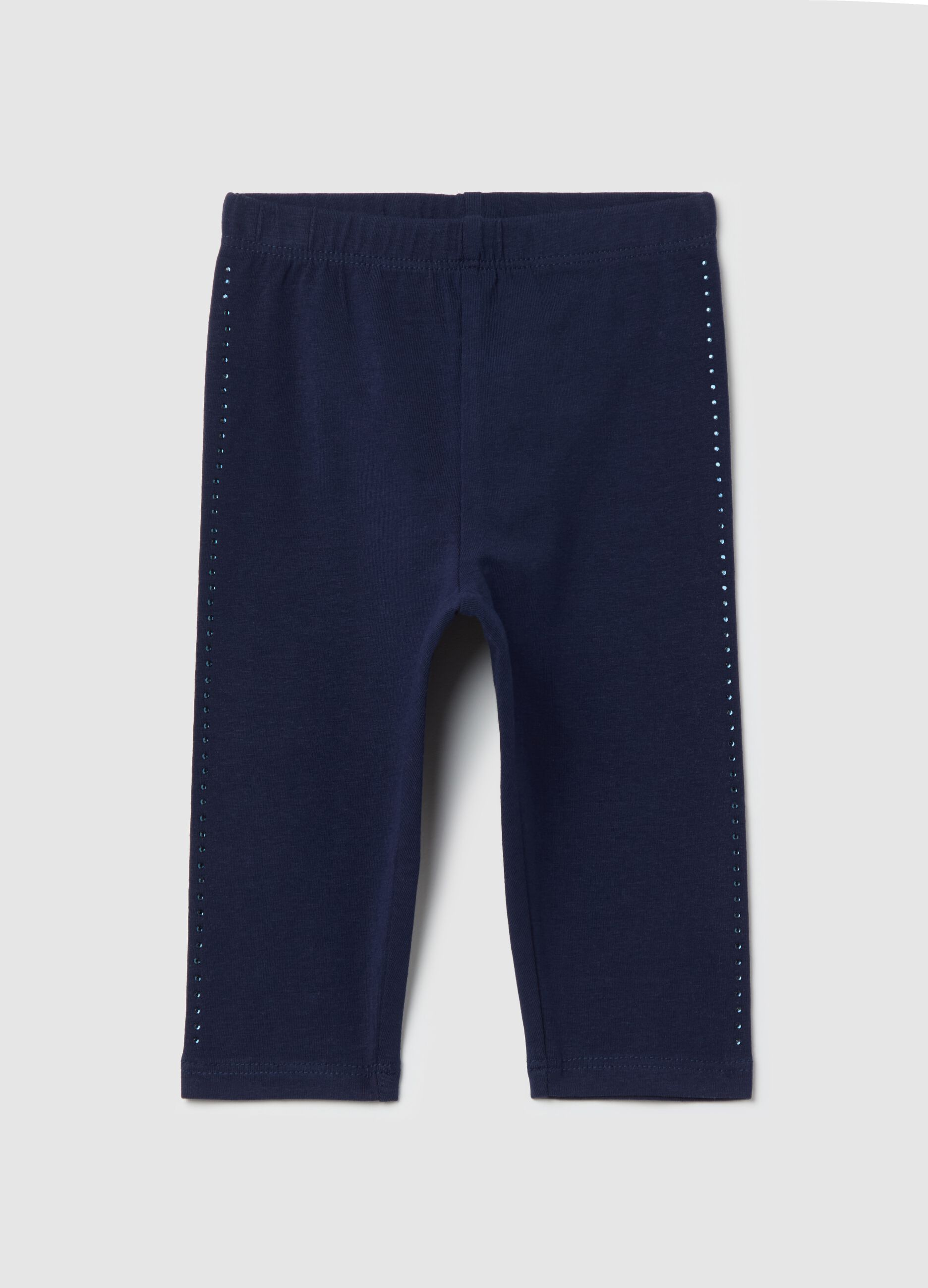 Three-quarter leggings with diamantés