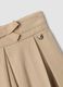 Pantaloni beige wide leg in viscosa elasticizzata con fiocco per bimba_2