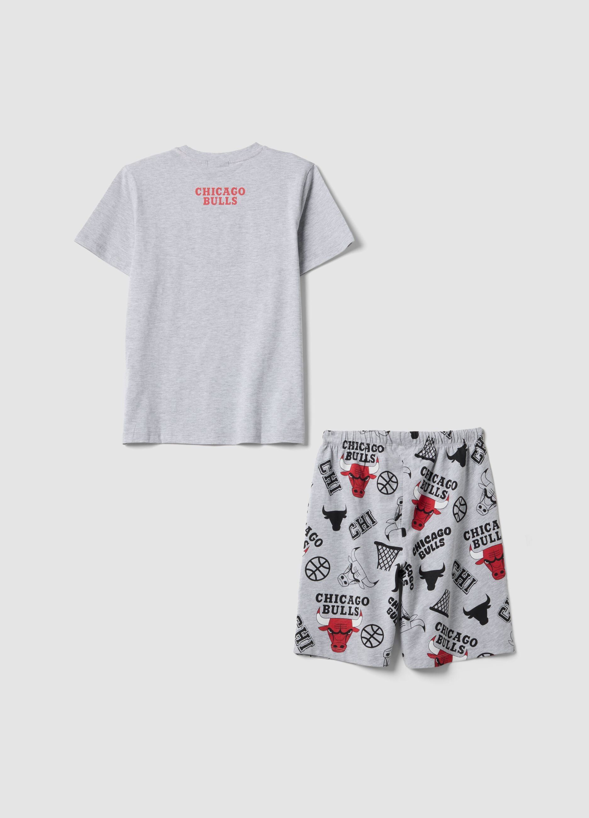 Grey organic cotton pyjamas with T-shirt and shorts
