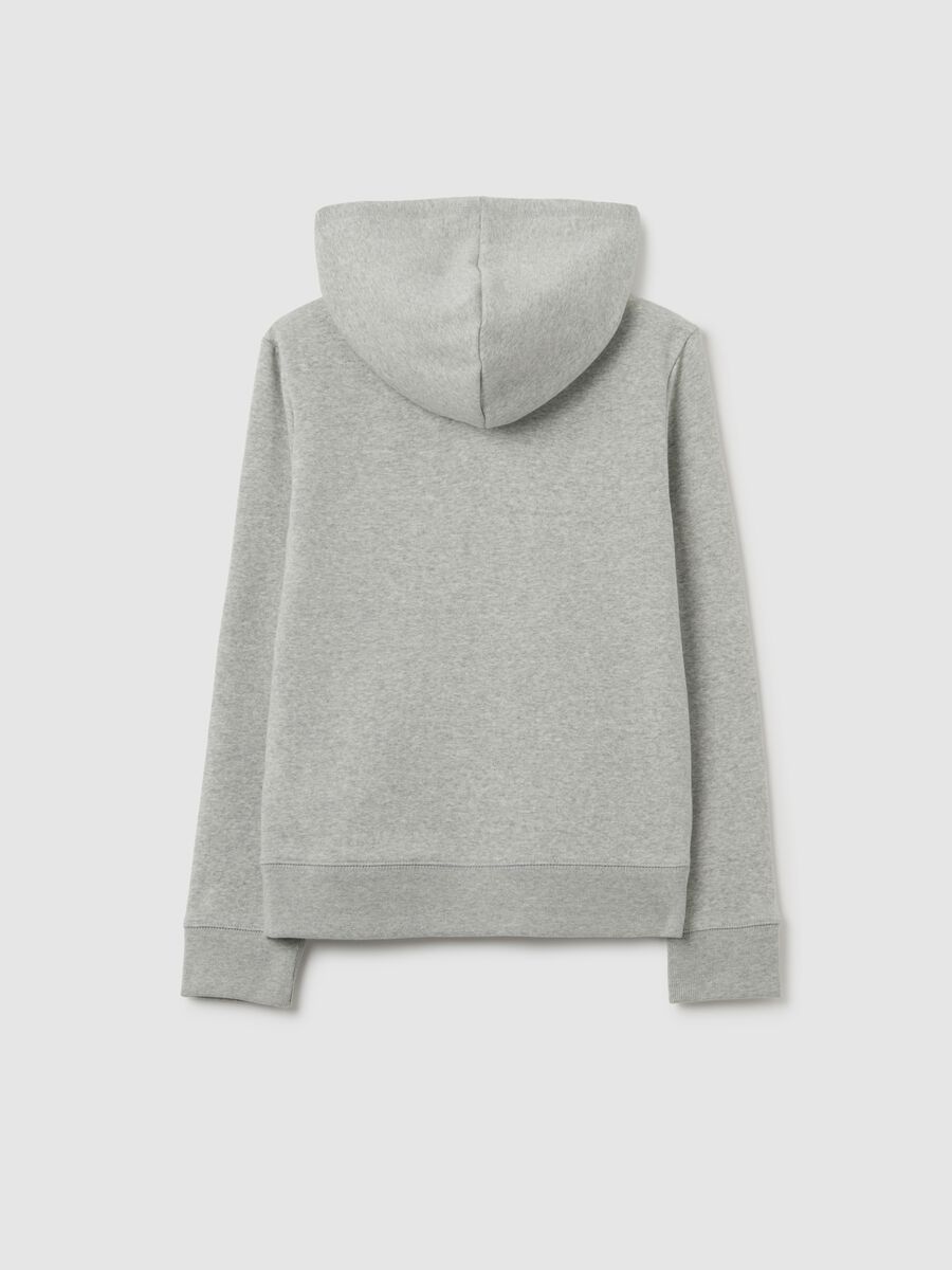 Full-zip plush hoodie with logo patch_1