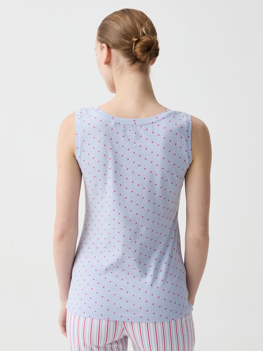 Polka dot pyjama top in organic cotton_1