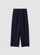 Navy stretch viscose formal trousers, regular fit_4