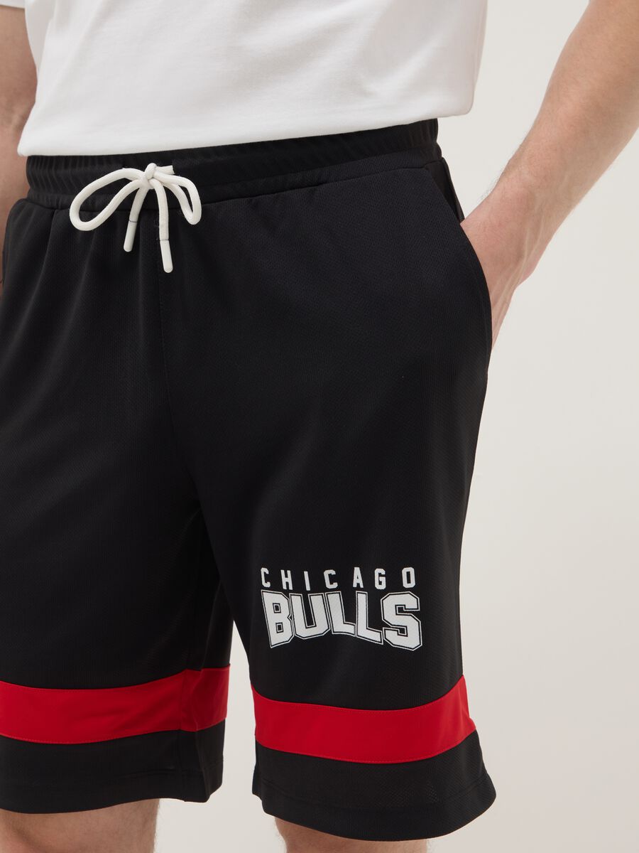 Pantaloncini in puro cotone multicolor con logo Chicago Bulls_3