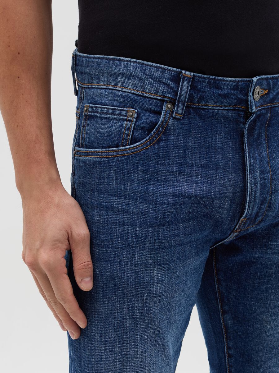 Slim-fit cross-hatch cotton jeans_2