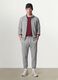 Grey cotton-blend sweatshirt with crew neck and zip, regular fit_2