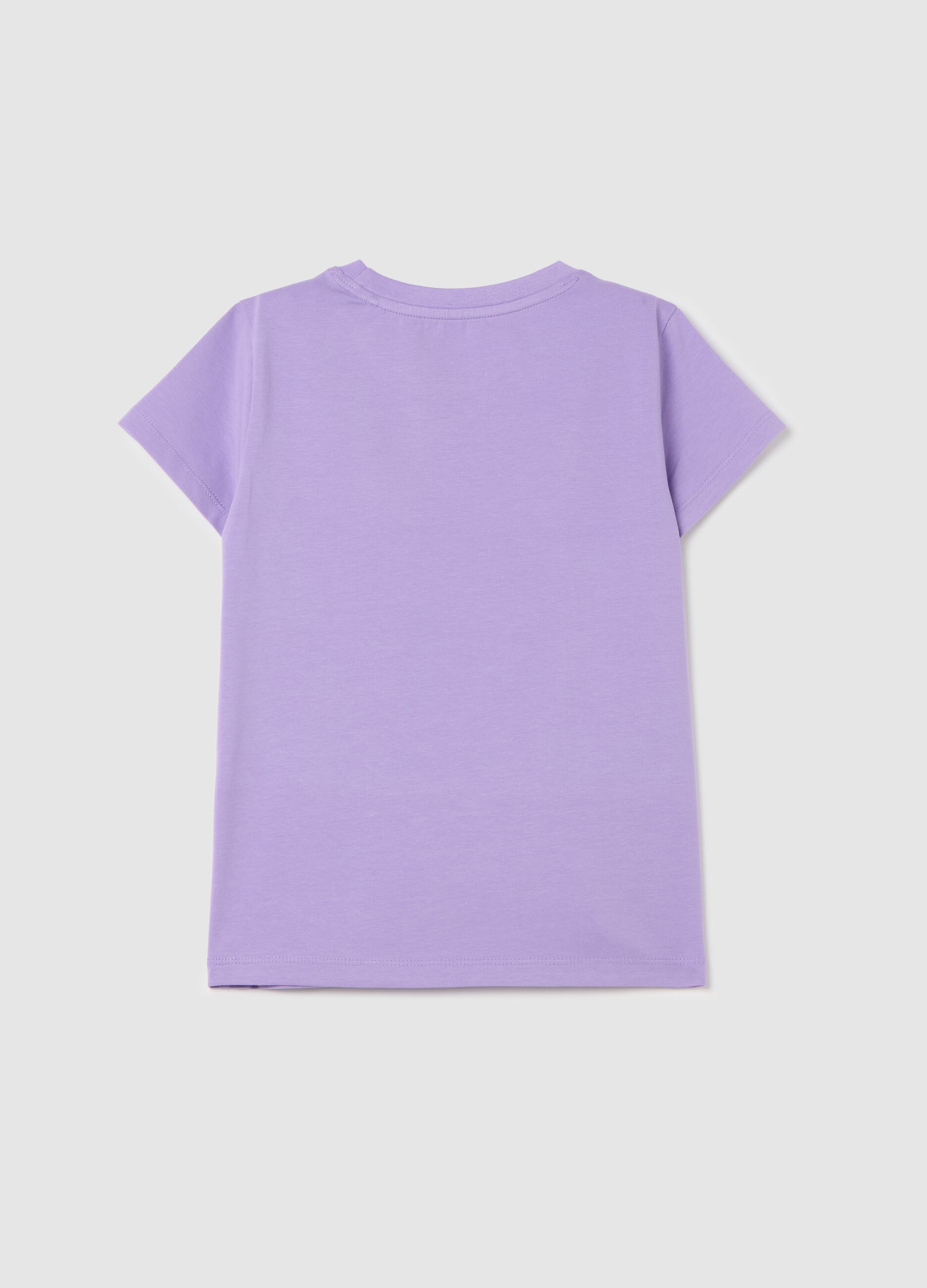 T-shirt with heart application and embroidery