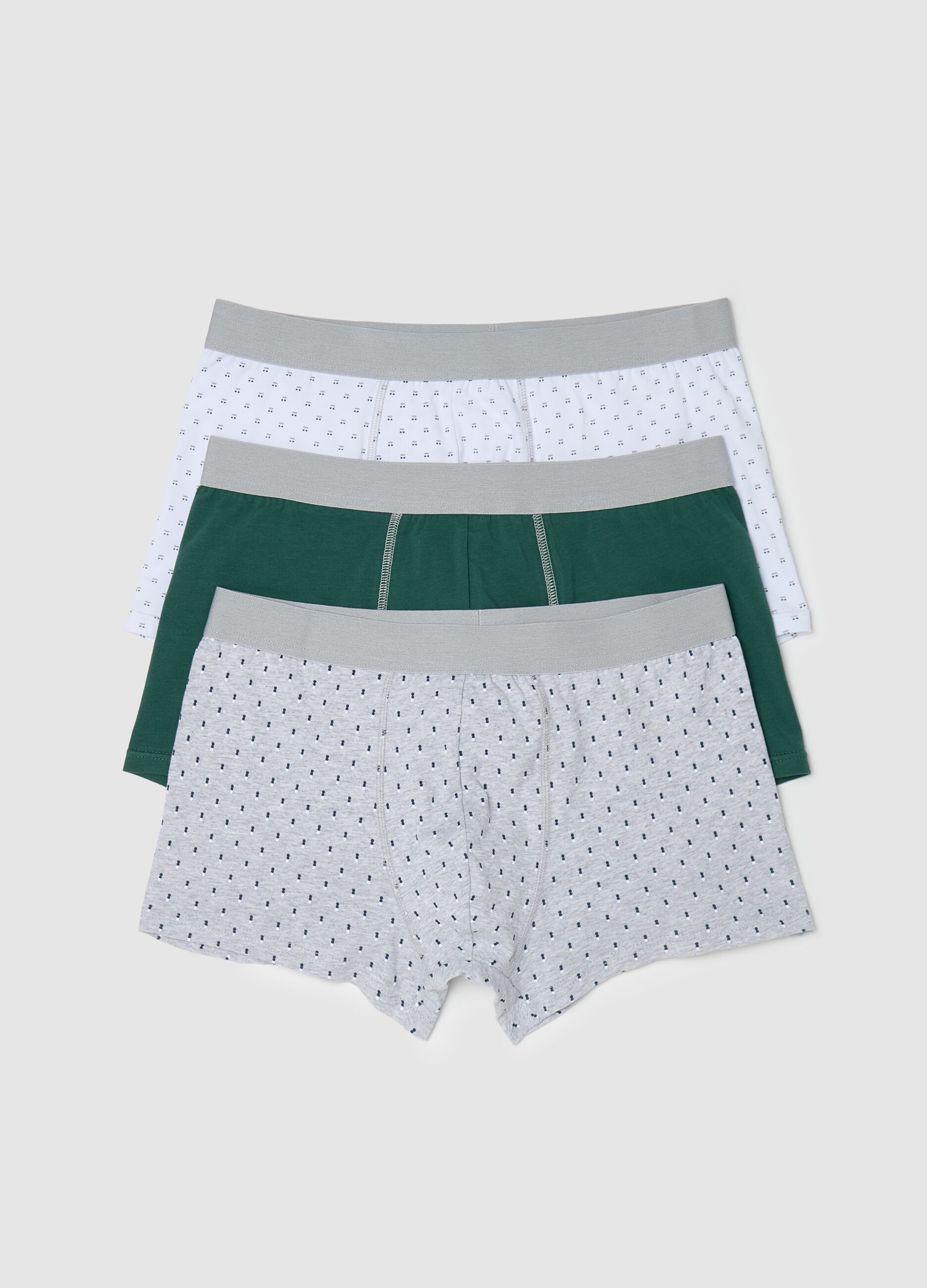 Three-pack boxer shorts with micro pattern