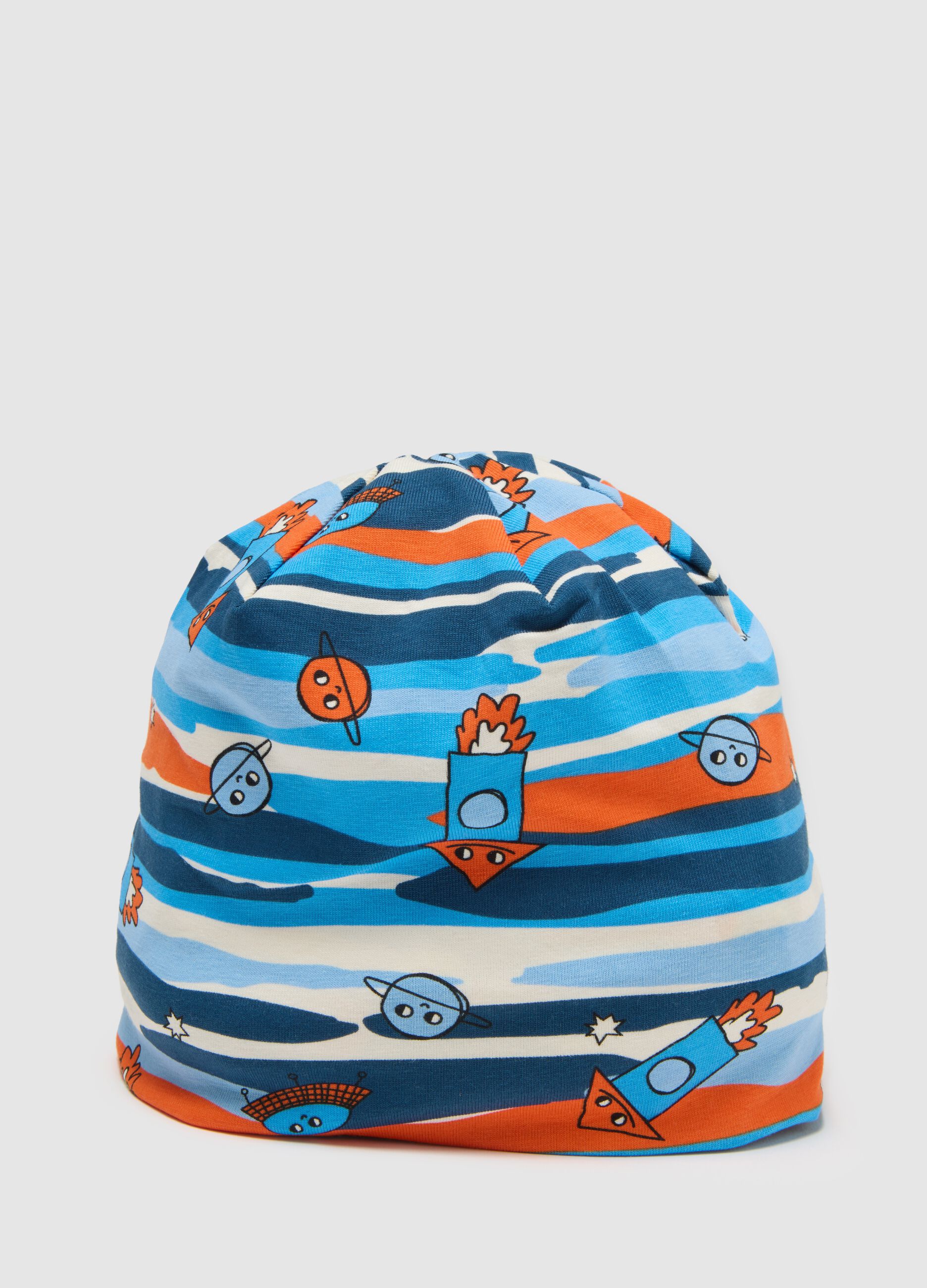 Cappello da neonato in cotone elasticizzato multicolor