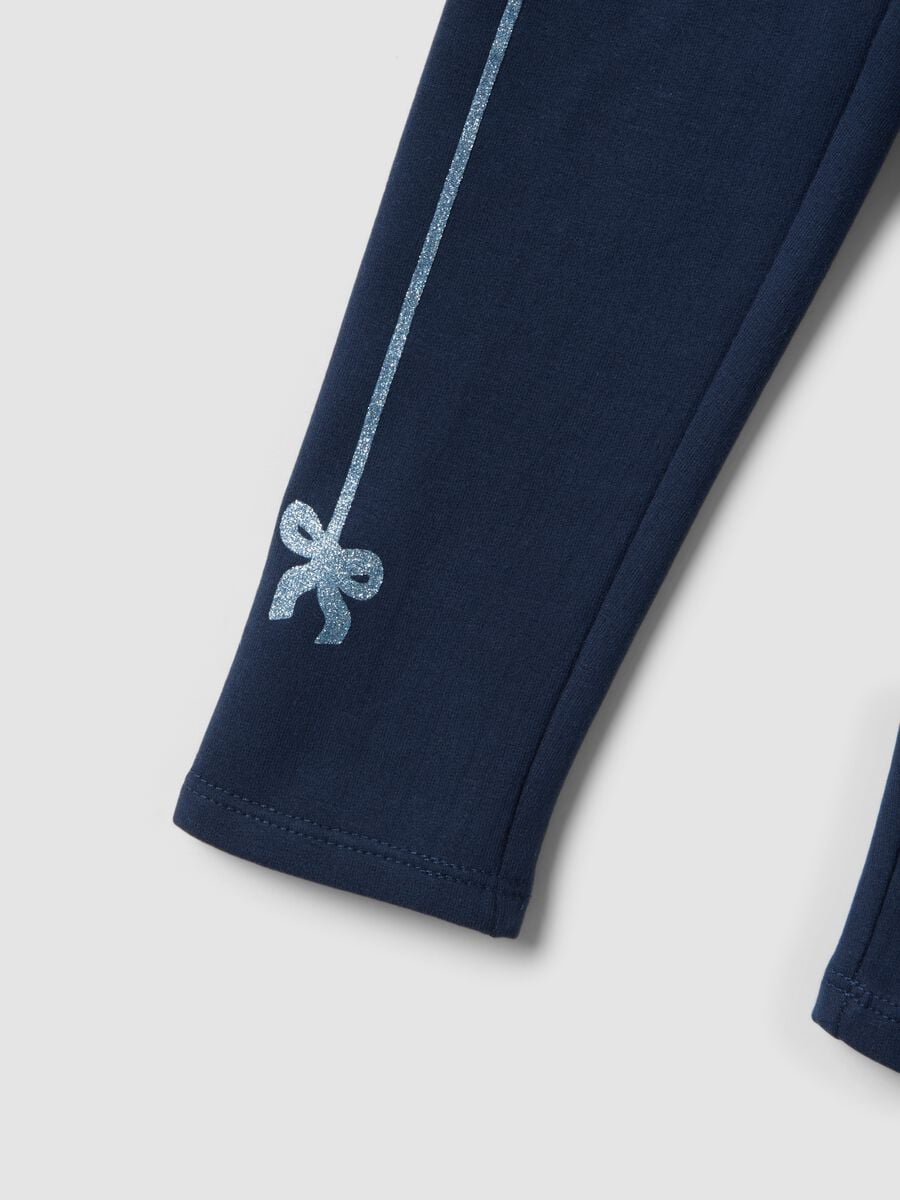 Leggings blu in cotone organico elasticizzato skinny fit_2