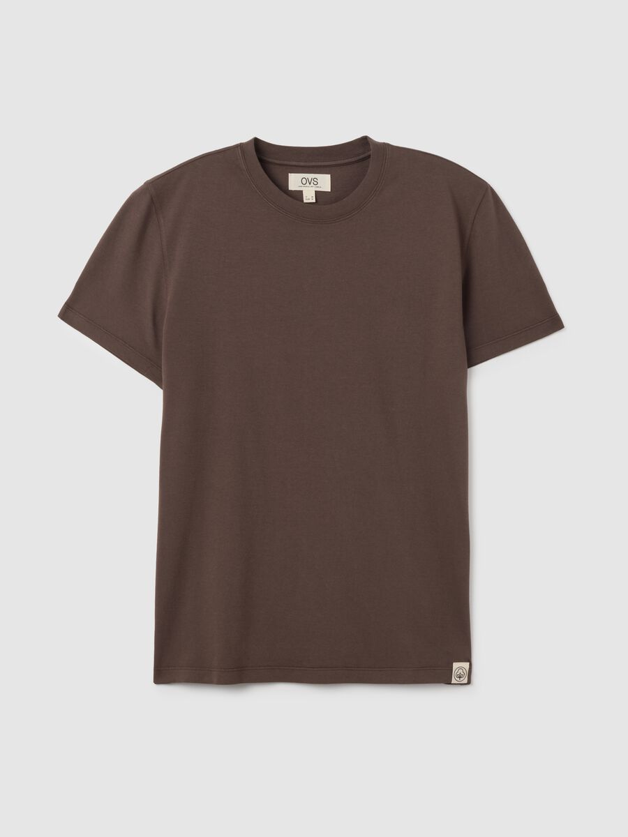 Brown pure cotton regular fit T-shirt_4