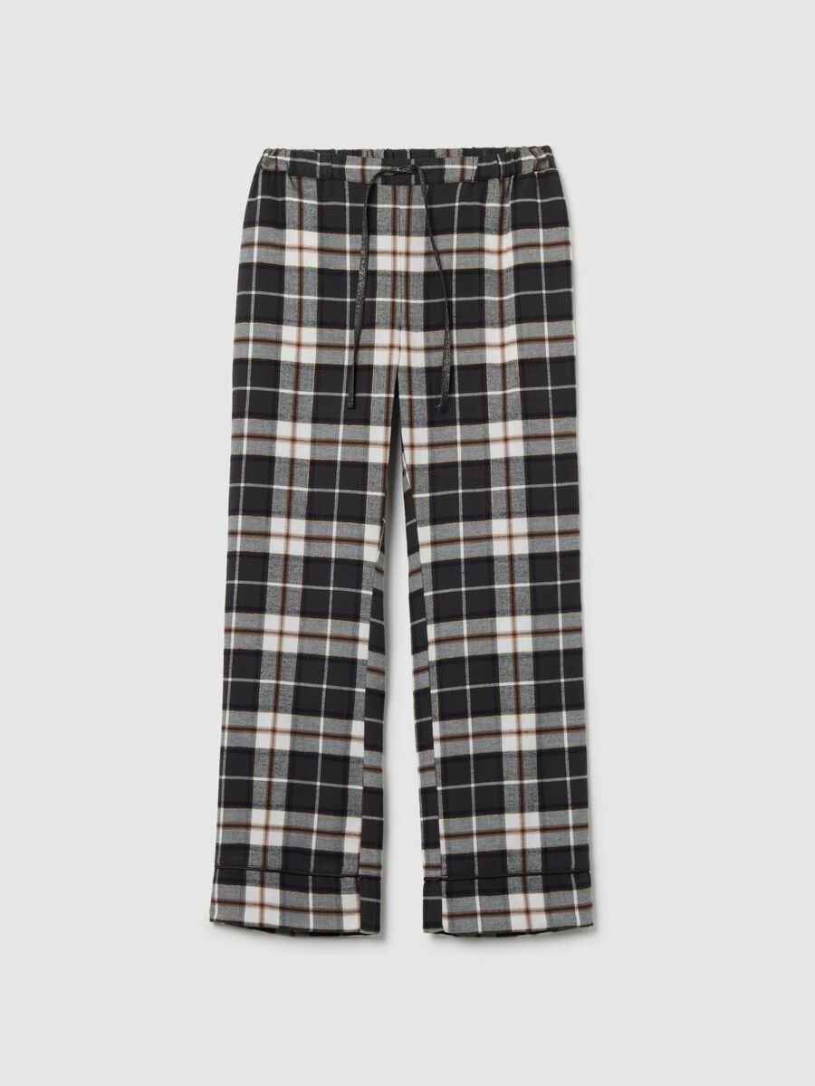Pantaloni pigiama in misto cotone multicolor regular fit_0