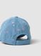 Light blue denim baseball cap in pure cotton for baby girls with hearts_1