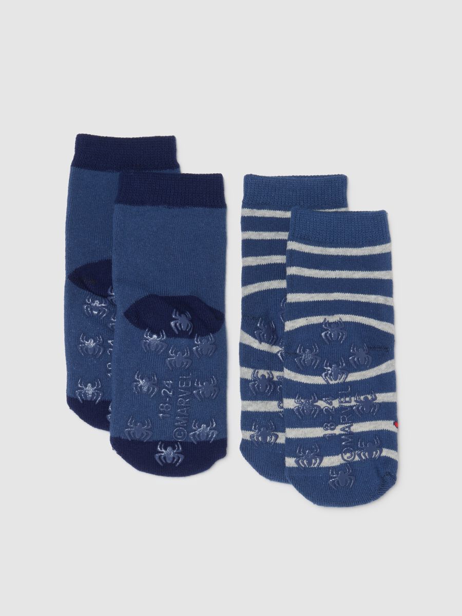 Two-pack blue non-slip socks with Spider-Man_1