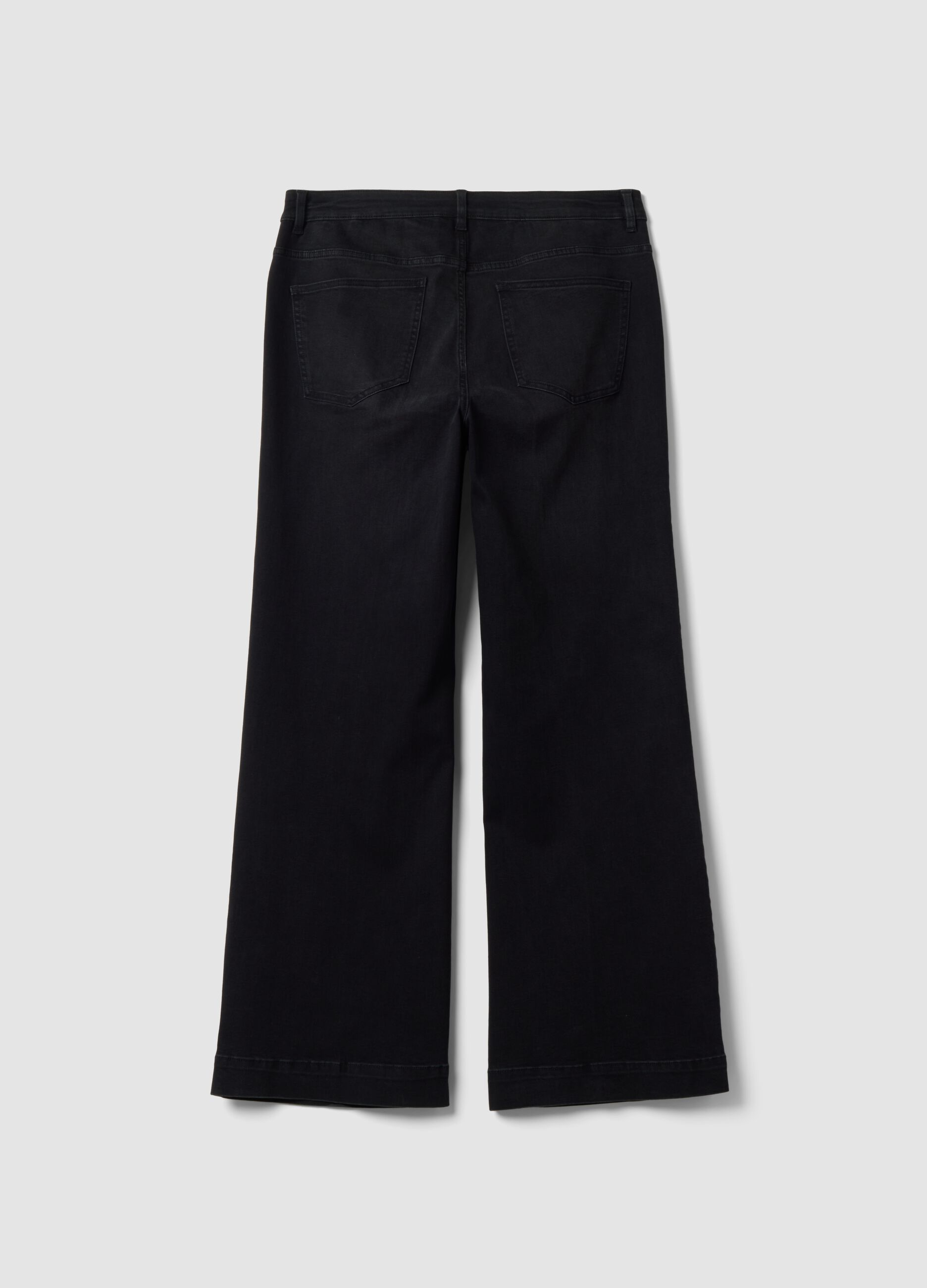 Black stretch cotton and viscose denim jeans &ndash; bootcut fit
