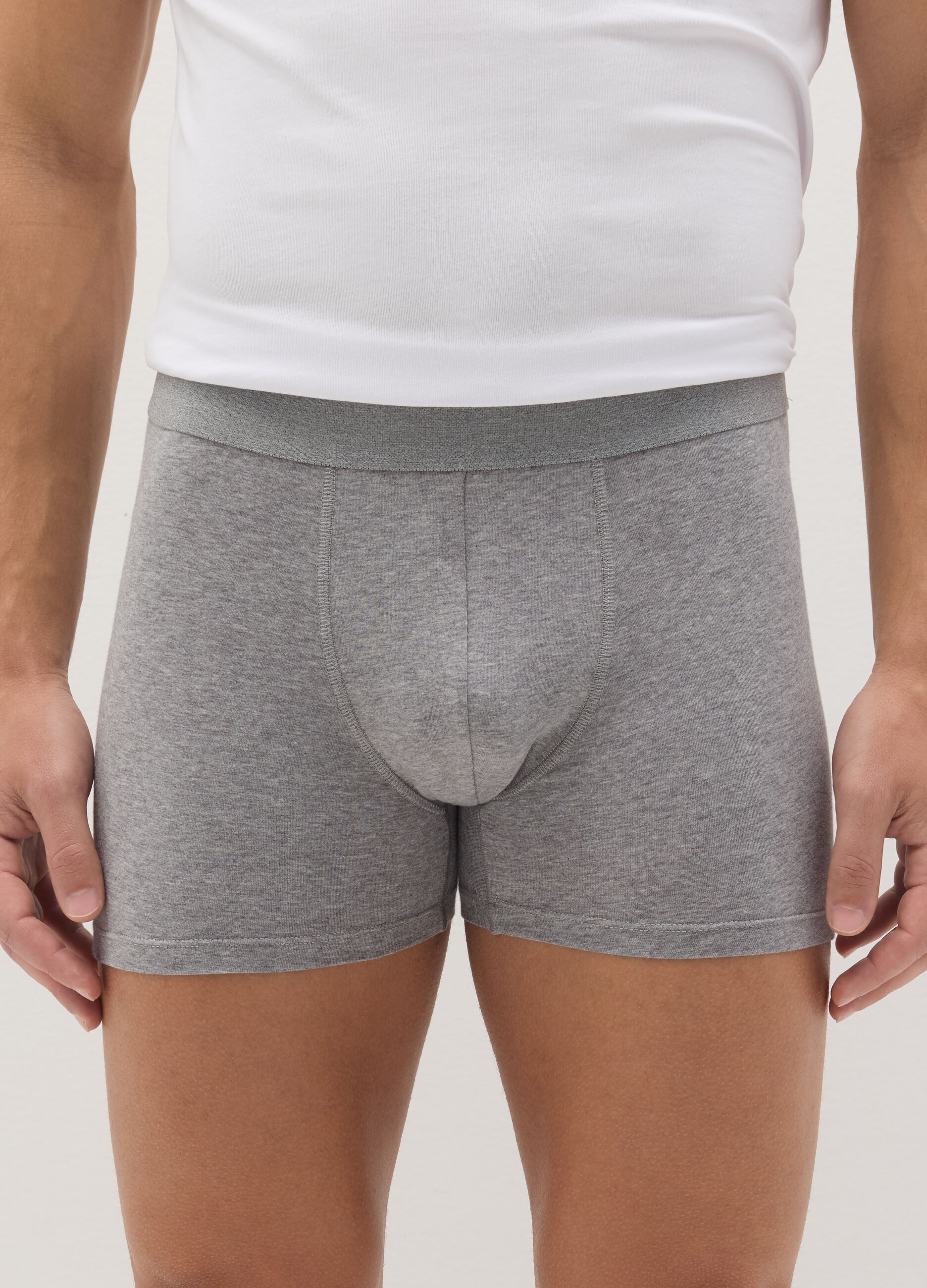 Midi boxer shorts in stretch cotton