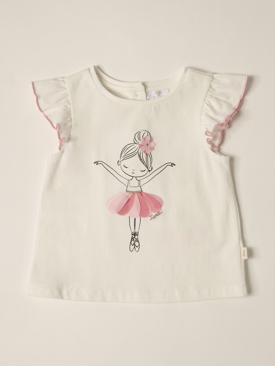 T-shirt in jersey di cotone stretch IANA neonata_0