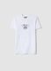 Boys' White Pure Cotton T-shirt Relaxed Fit Knicks_0