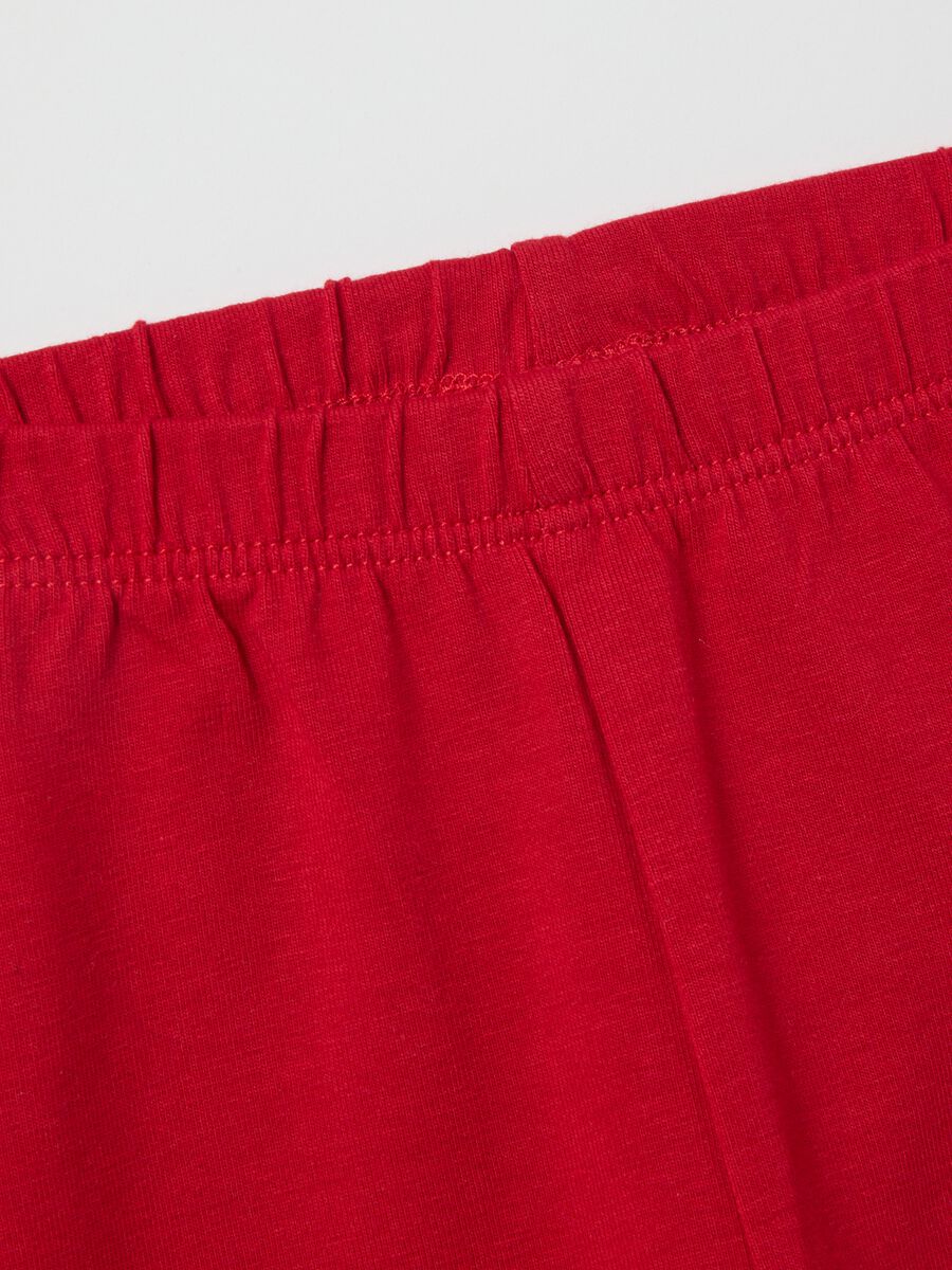 Girls' red regular fit stretch cotton leggings_3