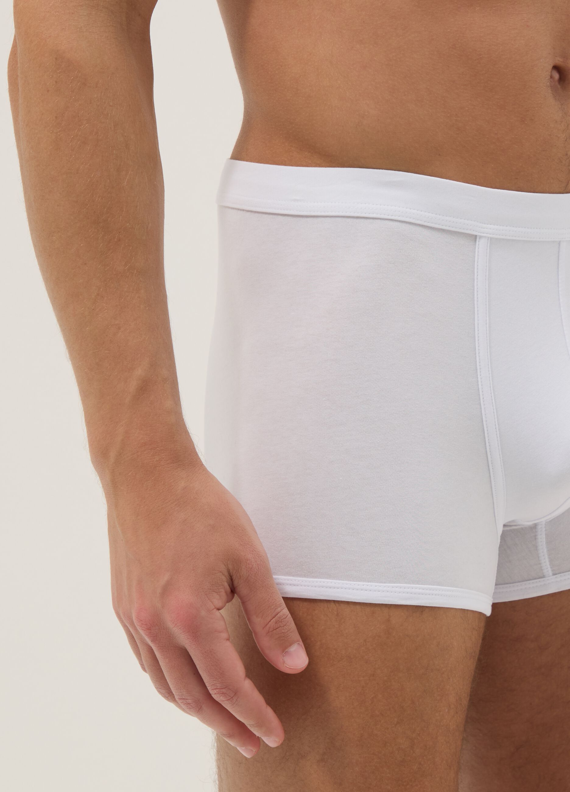 3-pack white stretch cotton boxers, regular fit