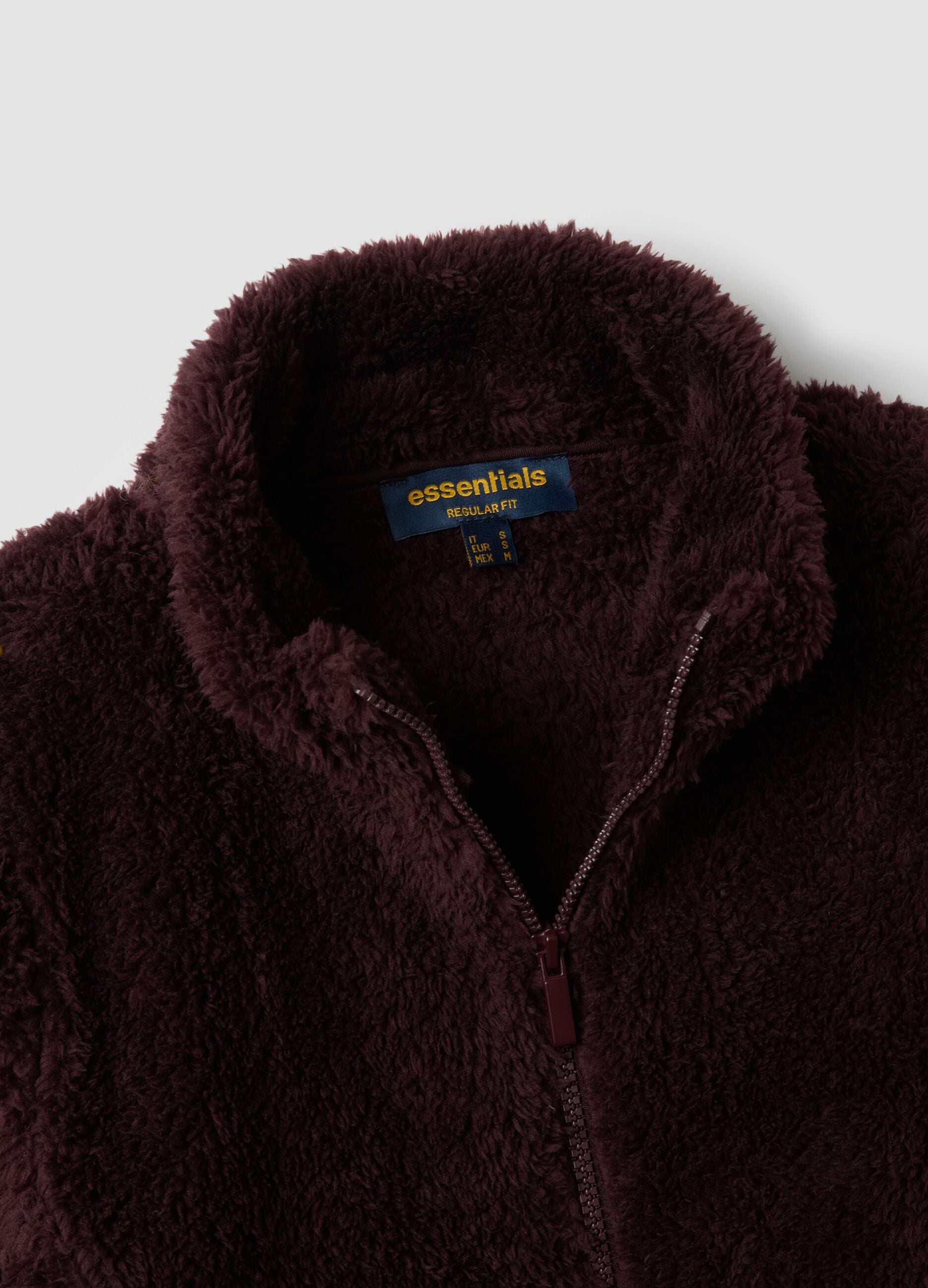 Plum purple crew-neck zip sweatshirt, regular fit
