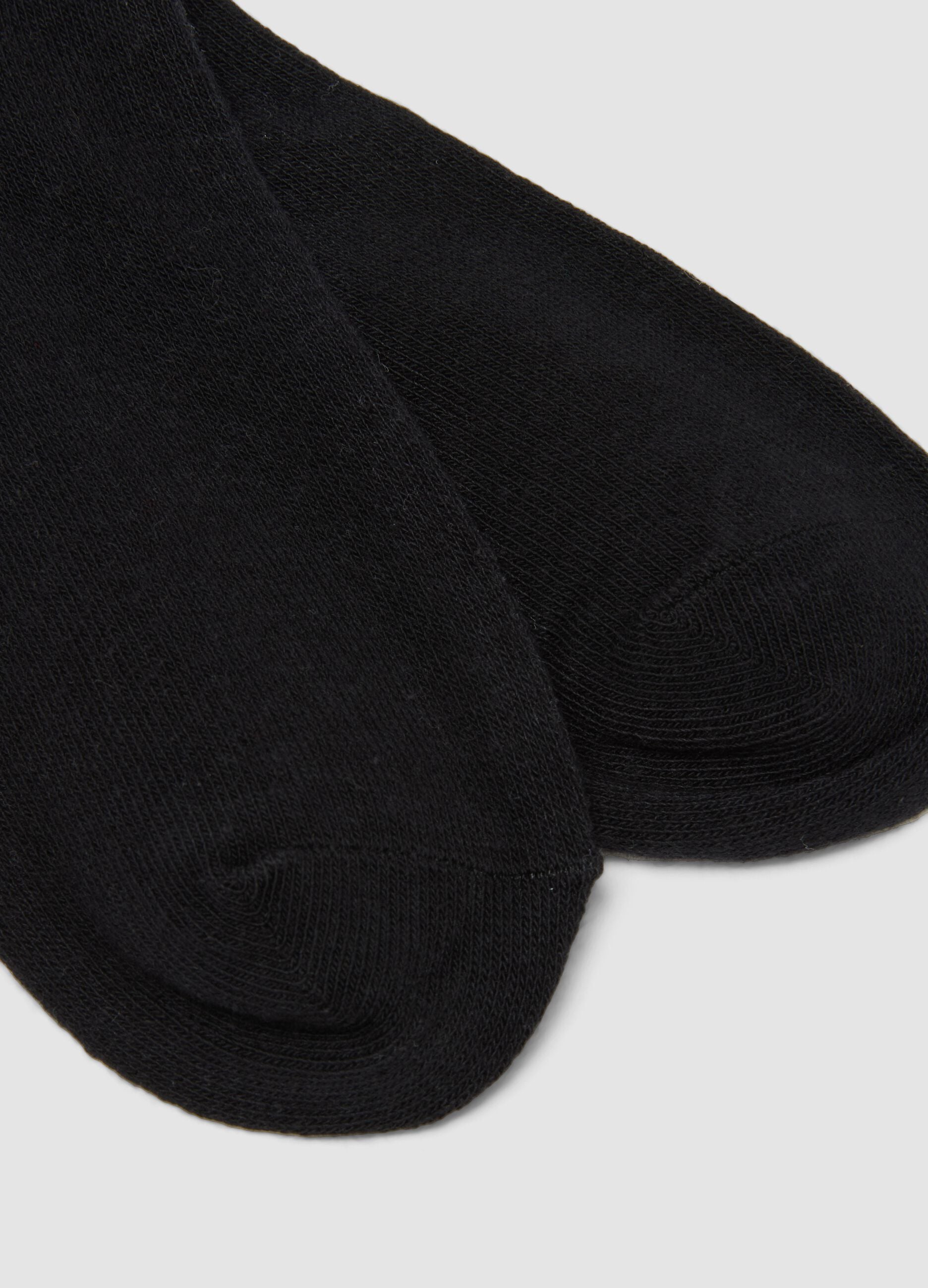 Calzini neri in cotone organico elasticizzato con strass