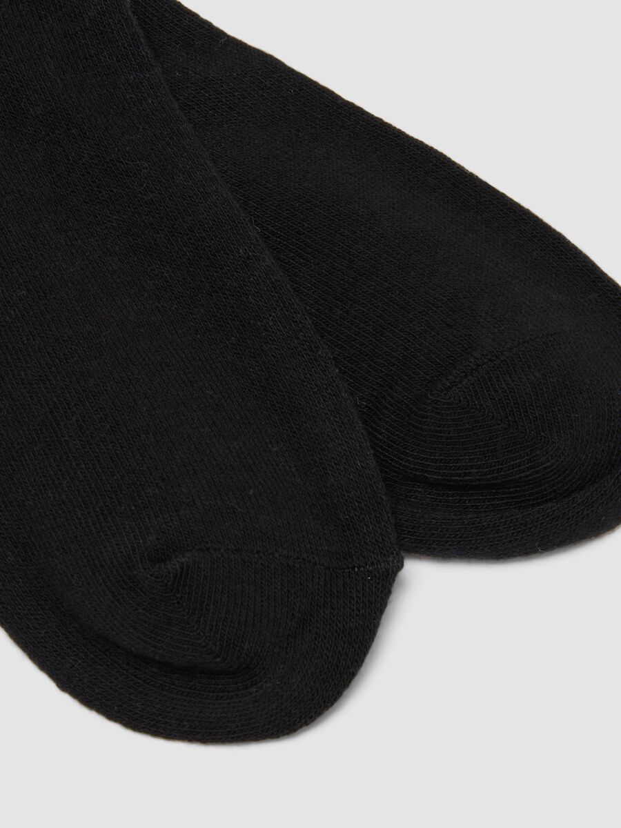 Black organic stretch-cotton socks with rhinestones_2