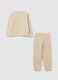 Completo da bambino in puro cotone beige regular fit_1