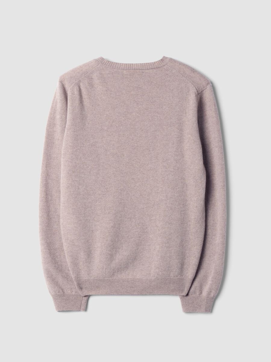 Pullover beige in pura lana a girocollo regular fit_6
