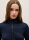Blue fitted zip funnel-neck sport sweatshirt_3