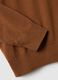 Brown crew neck pullover in regular fit cotton blend_5