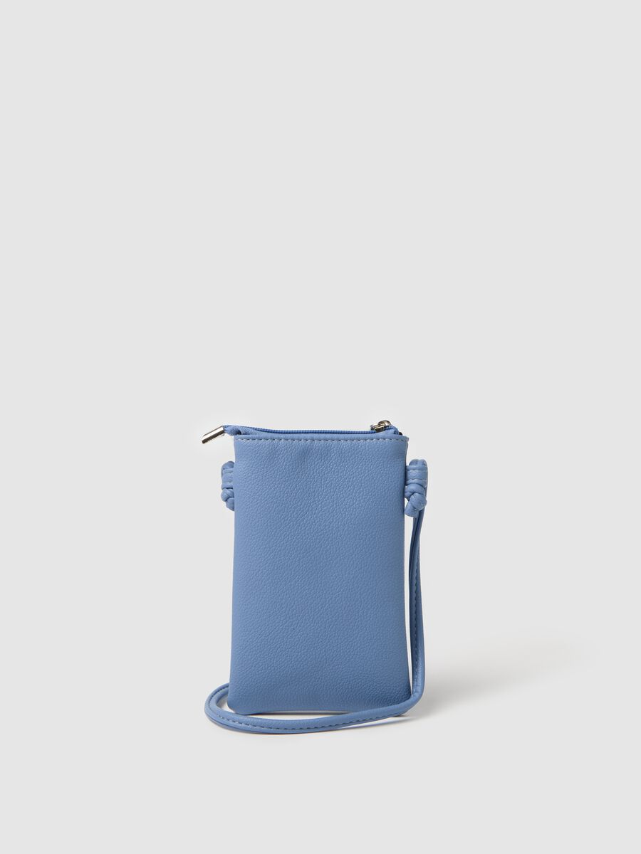 Light blue mobile phone holder with shoulder strap_1
