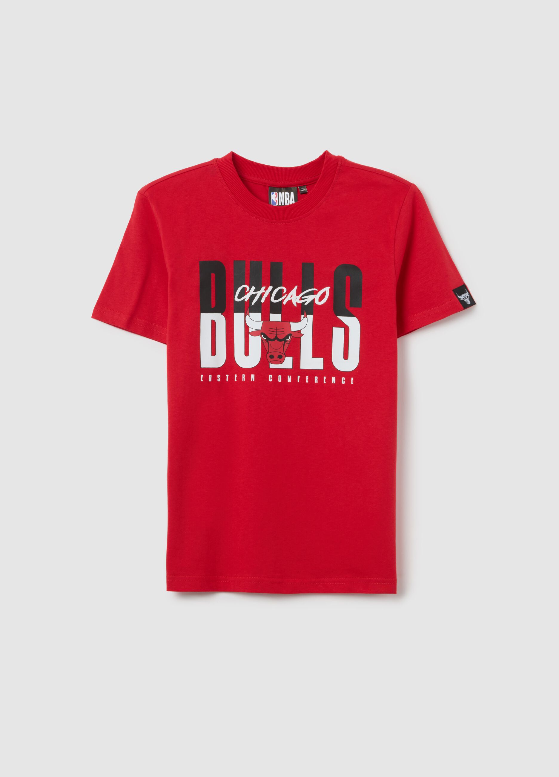 T-shirt da ragazzo in puro cotone rosso regular fit