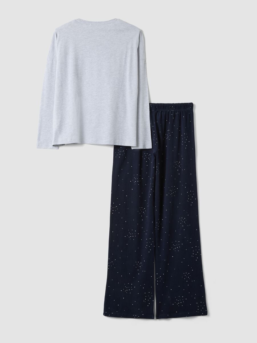 Grey organic cotton and viscose blend crew-neck pyjamas_6
