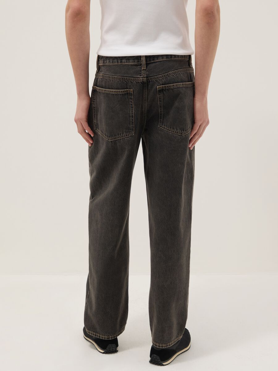 Jeans baggy neri in puro cotone_2