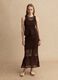 Brown cotton-blend maxi skirt, regular fit with knitted design_0