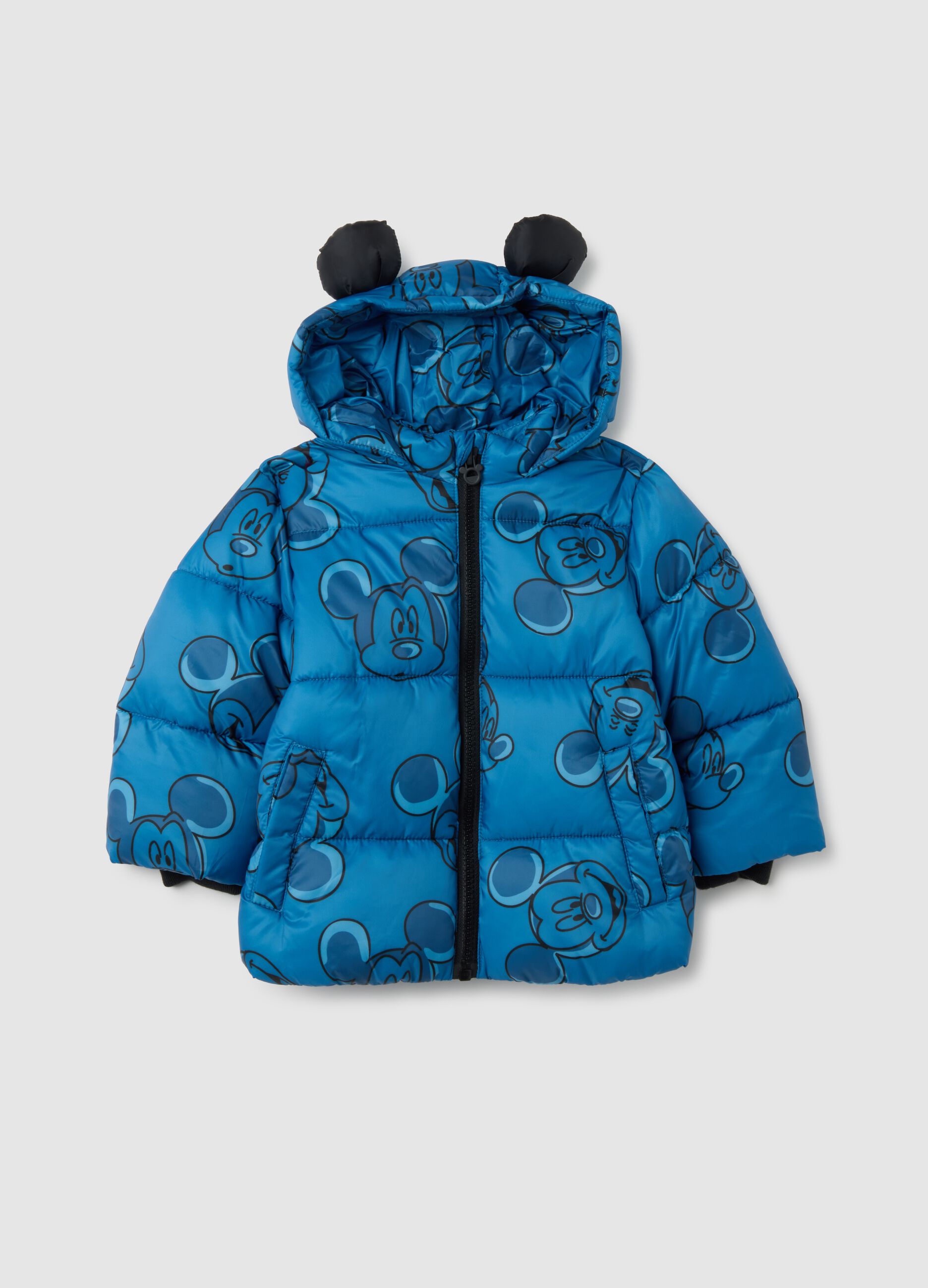 Children's blue mixed regular fit jacket with hood