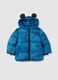 Children's blue mixed regular fit jacket with hood_0