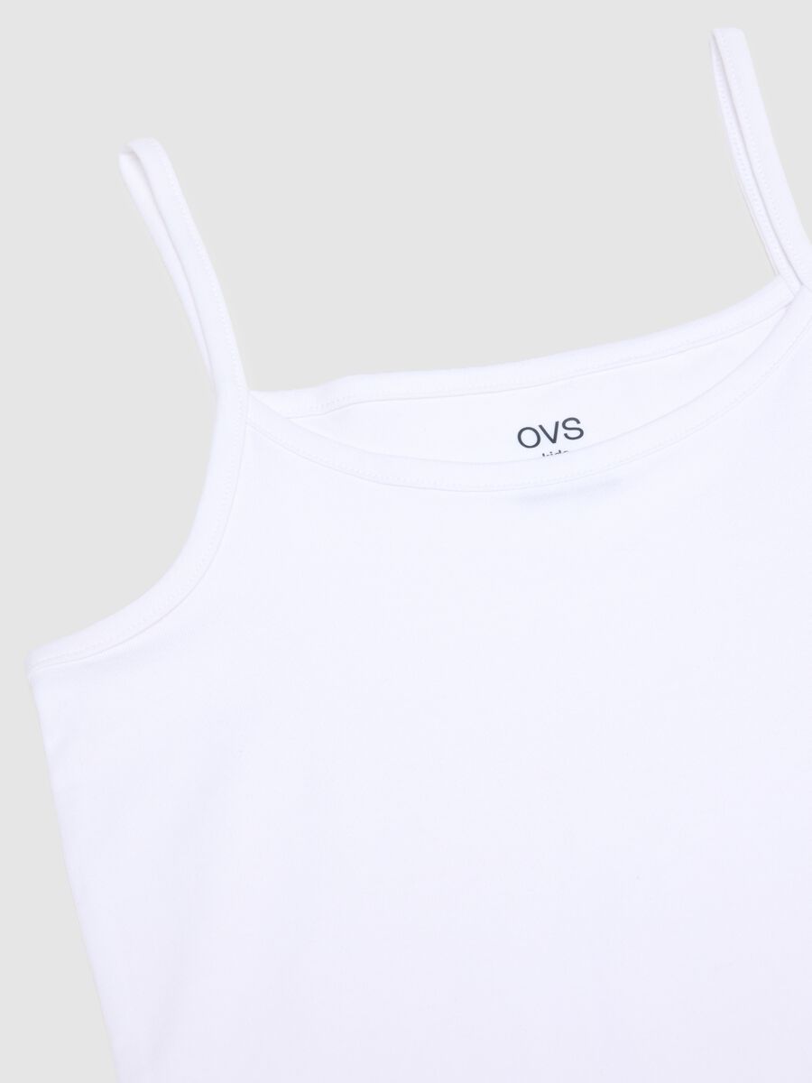 Two-pack of girls' regular fit white stretch cotton vests_3