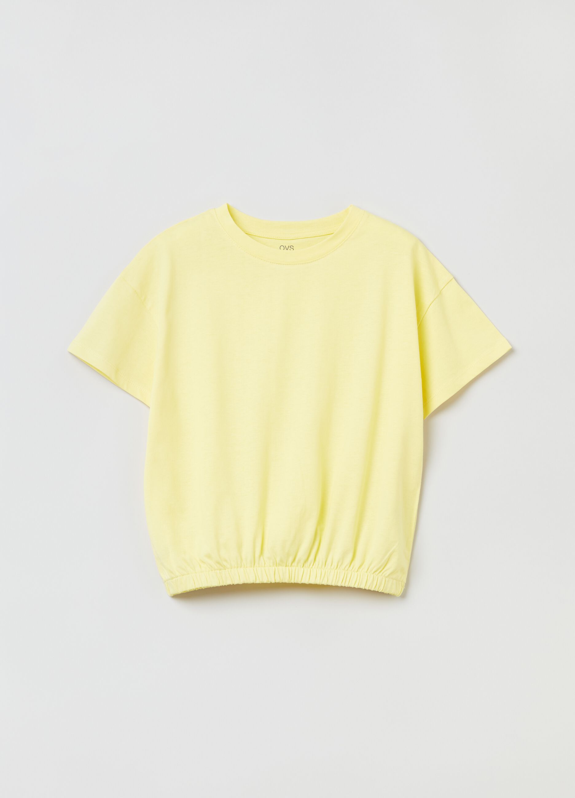 T-shirt in cotone con vita elasticata