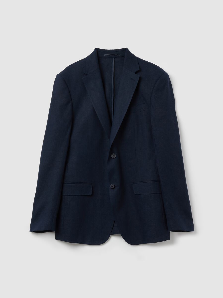 Contemporary regular-fit single-breasted blazer in linen_4