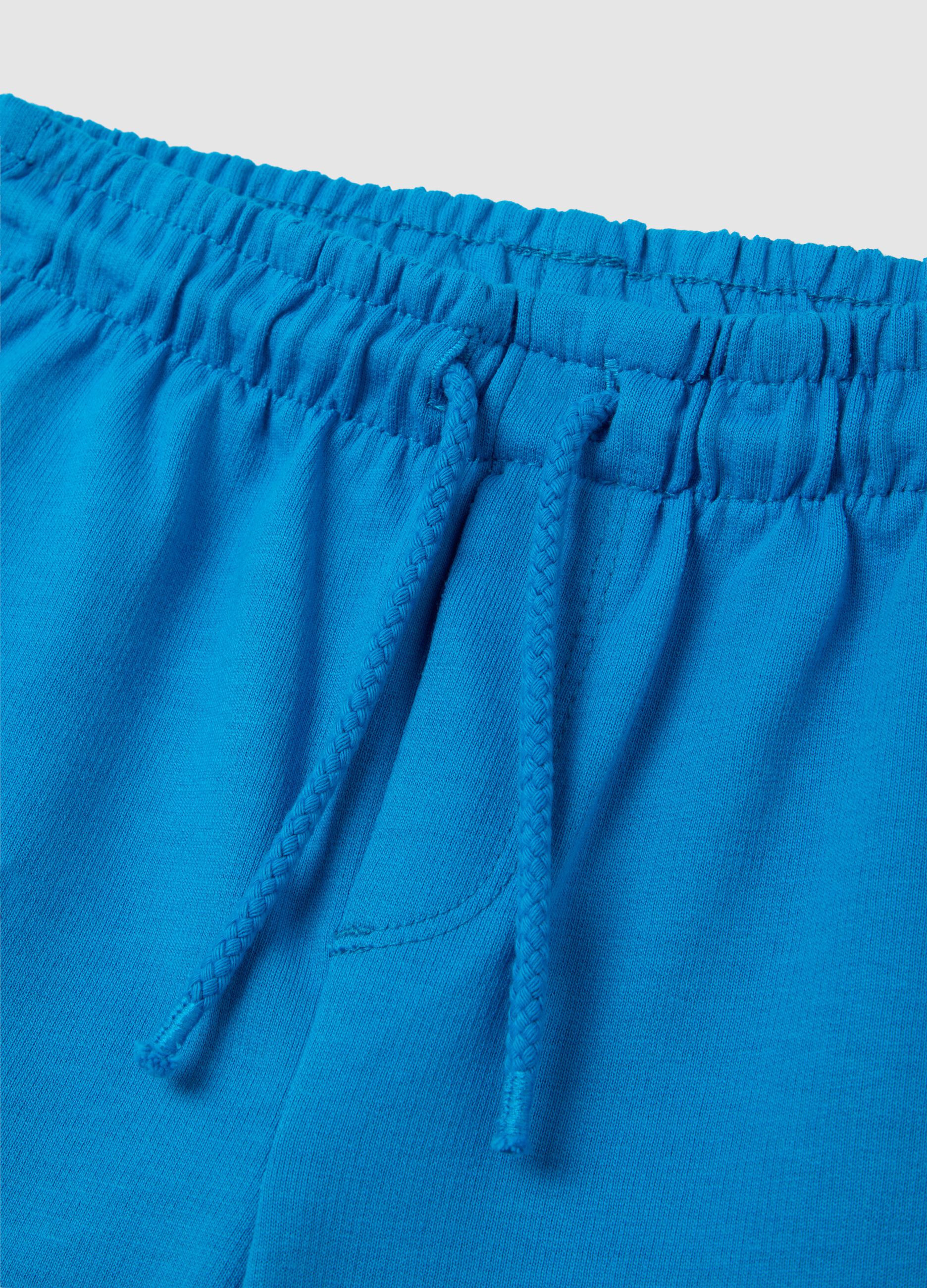Blue shorts with tiger print in Fagottino cotton
