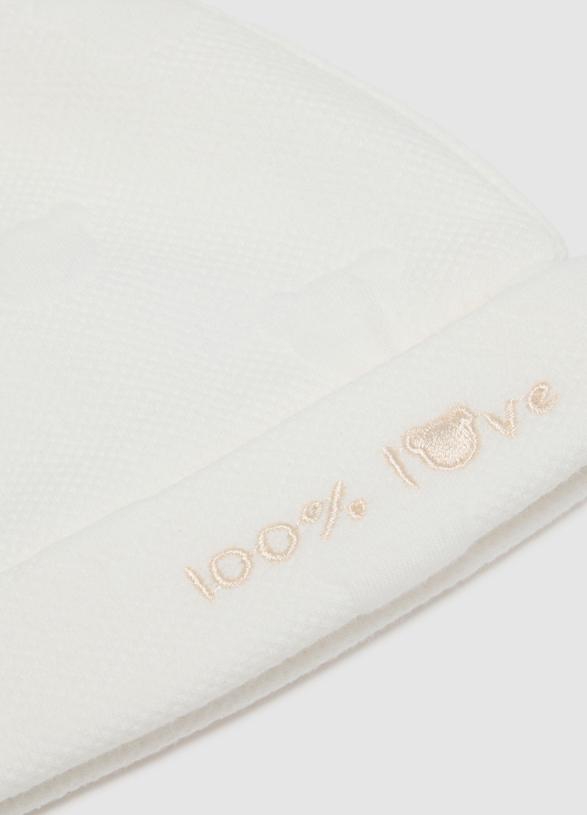 Baby Hat and Booties in White Cotton