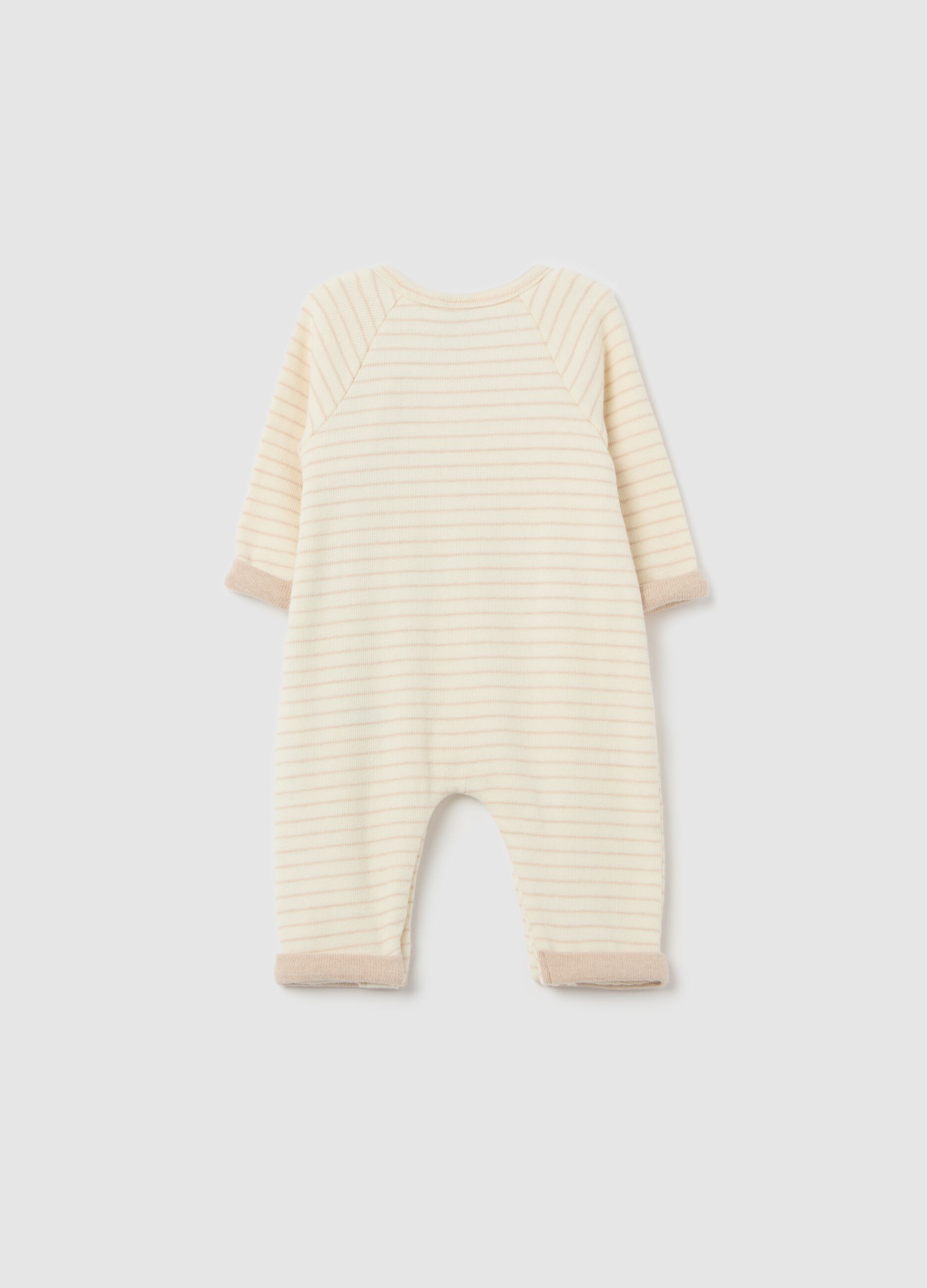 Onesie with striped pattern with puppy