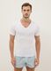 Twin Pack Pure Cotton White Regular Fit Deep V-neck T-shirts_0