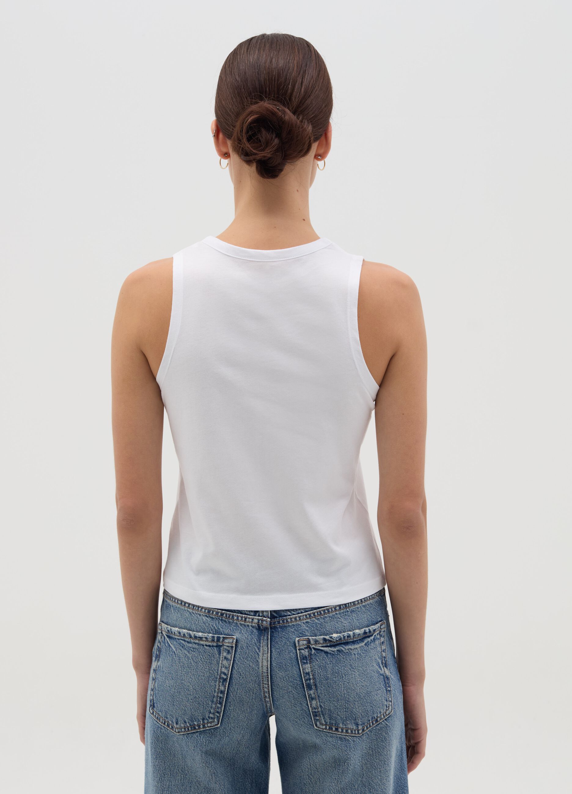 Tank top with granddad neck