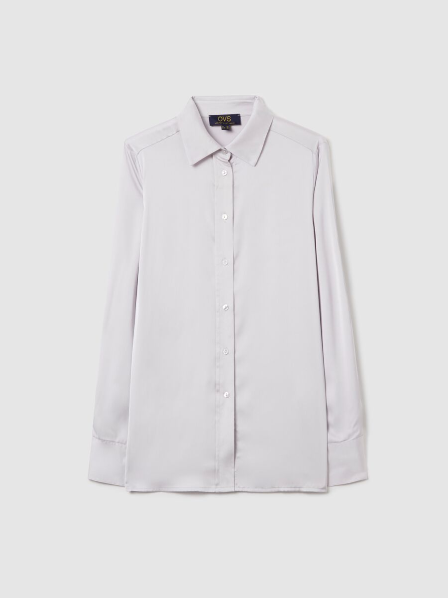Satin shirt with side splits_4