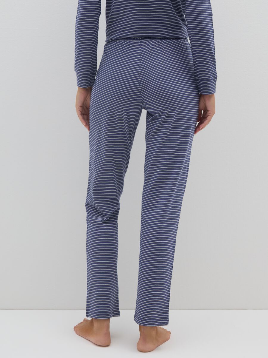 Pantaloni pigiama blu in cotone_2