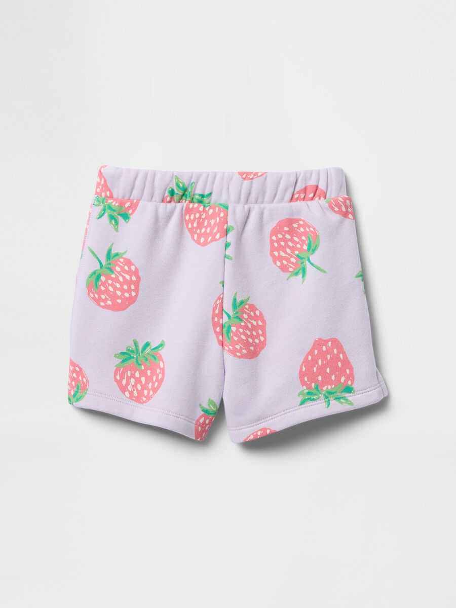 Purple Shorts with Strawberry Print GAP Kids_1