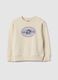 Beige Crew Neck Sweatshirt for Kids in Pure Cotton Regular Fit_0